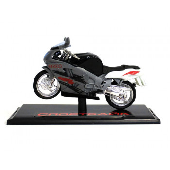 Модель мотоцикла спортбайк Технопарк, подвижные элементы, серый