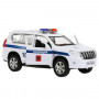 Машина Toyota Land Cruiser Prado Полиция 12 см белая металл инерция Технопарк PRADO-P-WH