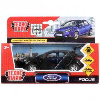 Машина Ford Focus хэтчбек 12 см черная металл инерция Технопарк SB-17-81-FF1-WB
