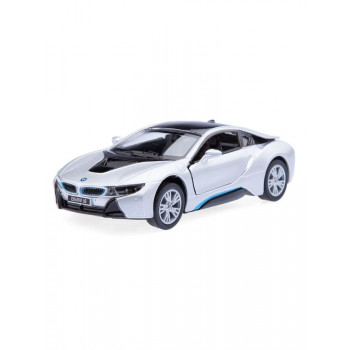 Модель машинки Kinsmart BMW i8, открываются двери, цвет серебристый