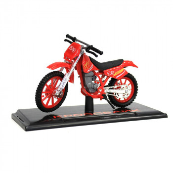 Модель мотоцикла спортбайк Технопарк, подвижные элементы, кроссовый, цвет красный