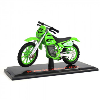 Модель мотоцикла спортбайк Технопарк, подвижные элементы, кроссовый, цвет зеленый