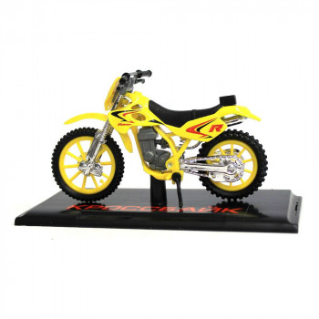 Модель мотоцикла спортбайк Технопарк, подвижные элементы, кроссовый, цвет желтый