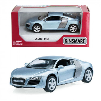 Машина Audi R8 голубая металл инерция Kinsmart КТ5315W