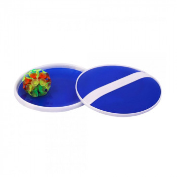 Игра с ловушкой, 2 тарелки+шарик со светом на присоске, цвет синий