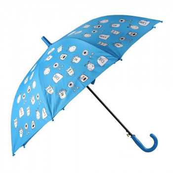 Зонт-трость Монстрики голубой полуавтомат (ткань) 69990-2