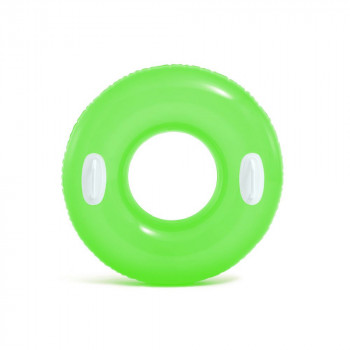 Круг надувной для плавания Глянец с ручками зеленый 76 см от 8 лет Intex 59258