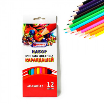 Цветные карандаши (3 грани) 12 цветов Asmar AR-9409-12