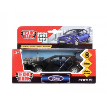 Машина металл Ford Focus инерция, откр. двери, черный, Технопарк SB-16-45-N(BL)-WB