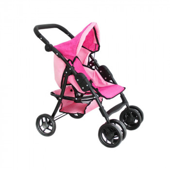 Прогулочная коляска для кукол розовый меланж (черный кант, цикламен) Synergy 9352/цвeт№2