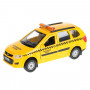 Машина Lada Kalina Cross Такси 12 см желтая металл инерция Технопарк SB-16-46-T-WB