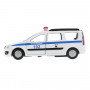 Машина Lada Largus Полиция 12 см белая металл инерция Технопарк SB-16-47-P(W)-WB