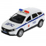 Машина Lada Vesta SW Cross Полиция 12 см белая металл инерция Технопарк VESTACROSS-12POL-WH