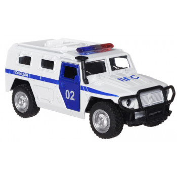 Машина ГАЗ-2330 Тигр Полиция 11,3 см белая металл инерция Технопарк X600-H09053-R