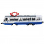 Модель Трамвай 18,5 см белый металл инерция (свет, звук) Технопарк TRAM71403-18SL-BUWH
