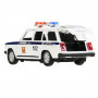 Машина ВАЗ-2104 Жигули Полиция 12 см белая металл инерция (свет, звук) Технопарк 2104-12SLPOL-WH
