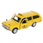 Машина ГАЗ-2402 Волга Такси 12 см желтая металл инерция (свет, звук) Технопарк 2402-12SLTAX-YE