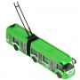 Модель металл троллейбус новый с резинкой, 19см, открыв. двери, инерц. в кор. Технопарк