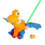 Каталка-динозаврик оранжевая на палке с ручкой 5104/753364