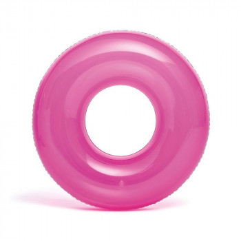 Круг надувной Bubble прозрачный розовый неон 76 см Intex 59260