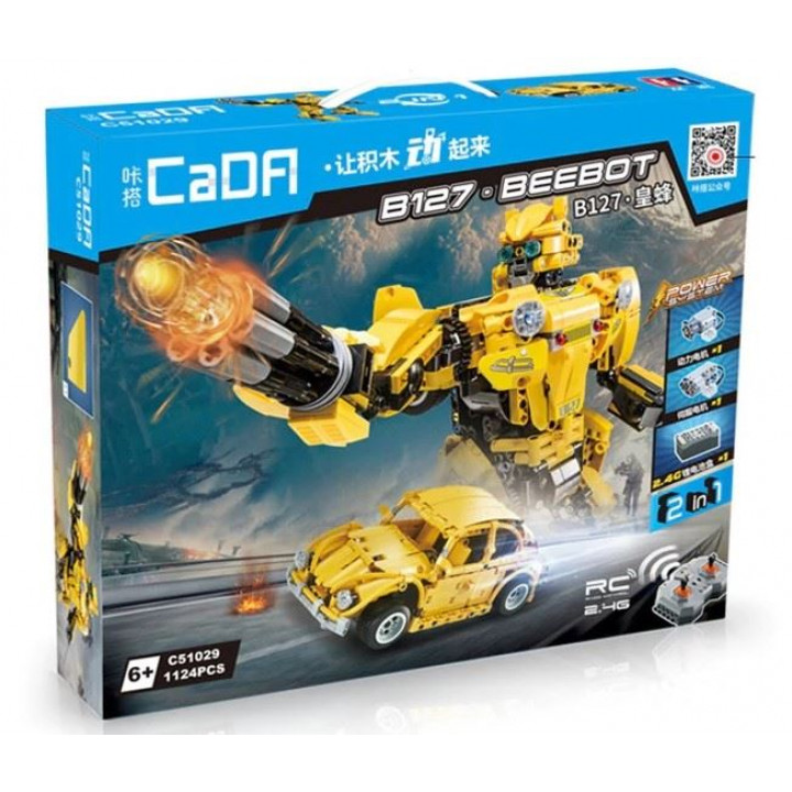 Конструктор CaDa 2в1 трансформер B127-BeeBot 1124 дет. C51029W