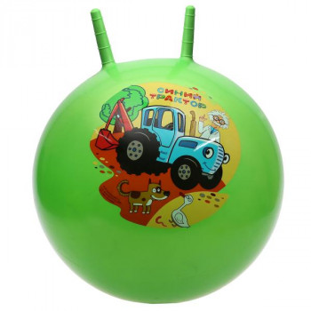 Мяч "Играем вместе" "Синий трактор" 45 см с рожками, цвет зеленый